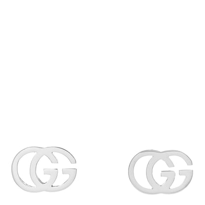 Gucci 18K White Gold GG Tissue Stud Earrings 1 of 5