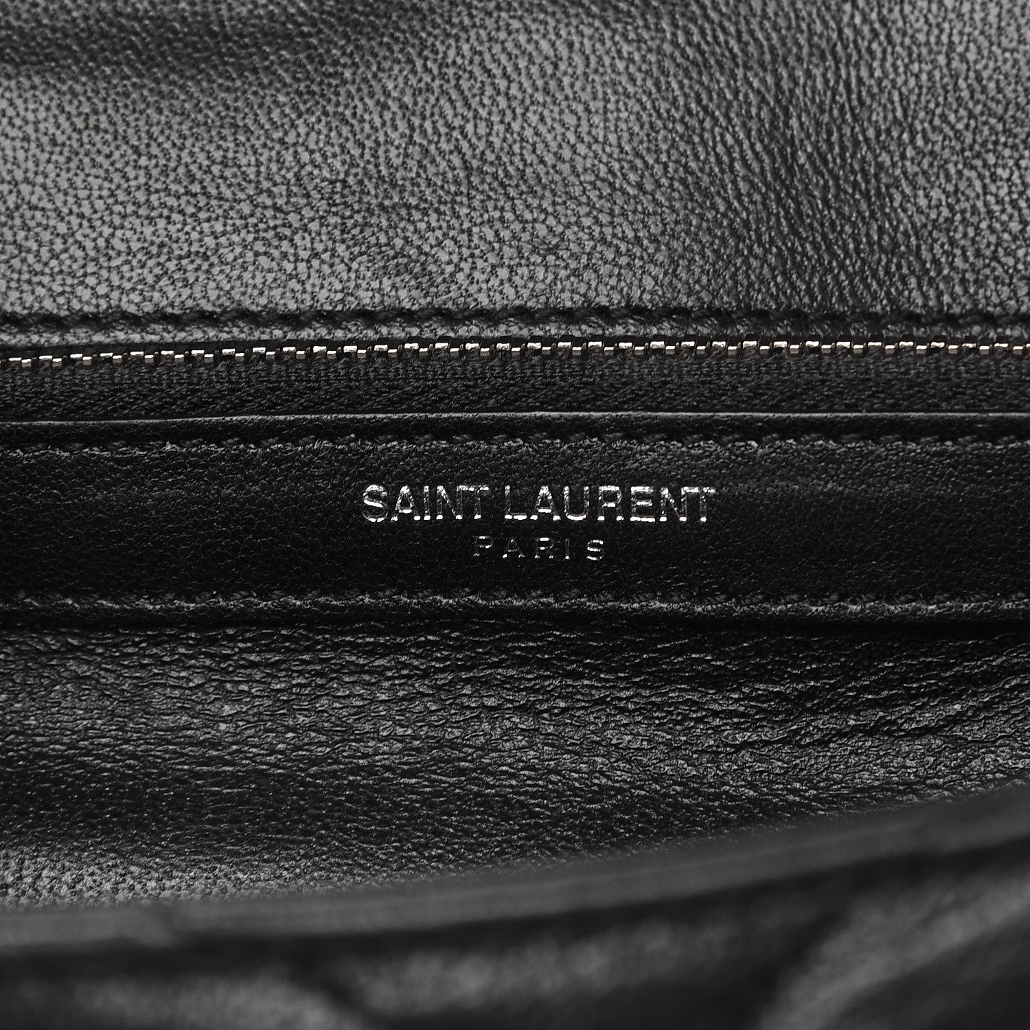 Saint Laurent Sheepskin Matelasse Chevron Monogram Medium College Bag Black 7 of 9