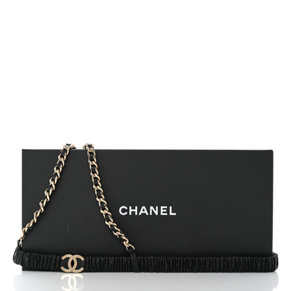 Chanel Lambskin Calfskin CC Chain Belt Suspenders 90 36 Black 9 of 9
