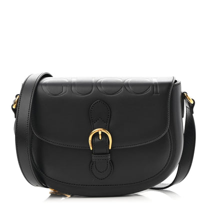Gucci Charisma Calfskin Gucci Embossed Shoulder Flap Bag Black 1 of 10