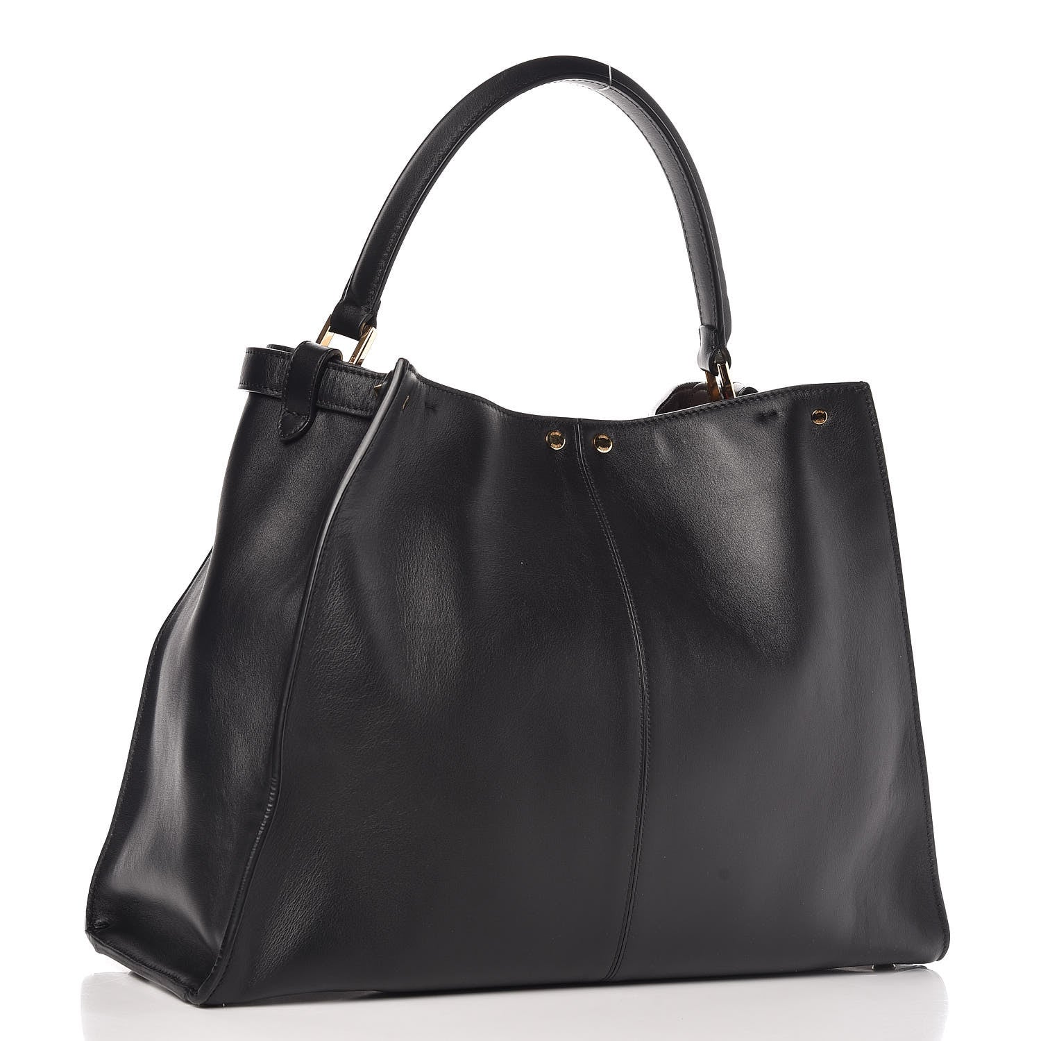 Fendi Vitello Seta Century Large Peekaboo X-Lite Black Fragola 3 of 11