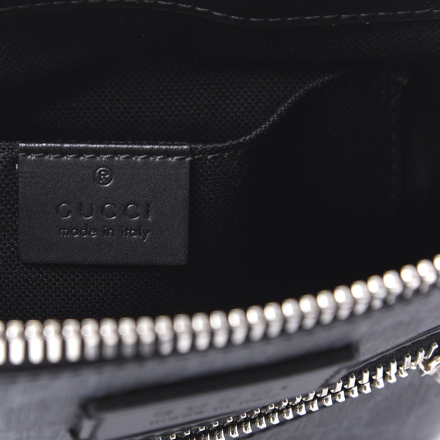 GG Supreme Monogram Web Small Flat Messenger Bag Black Grey
