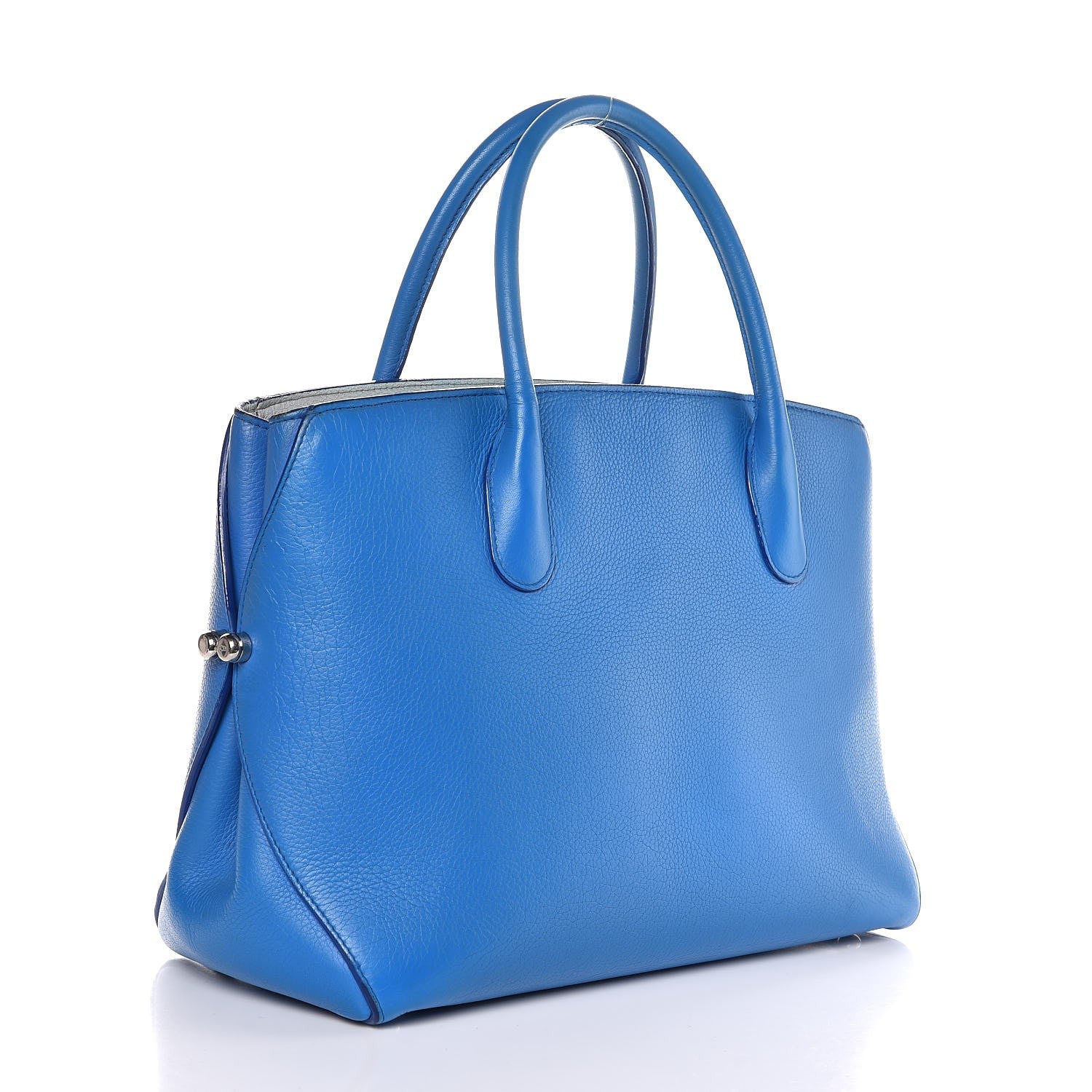 Christian Dior Grained Calfskin Bar Tote Blue 3 of 9