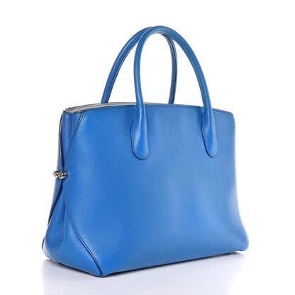 Christian Dior Grained Calfskin Bar Tote Blue 3 of 9
