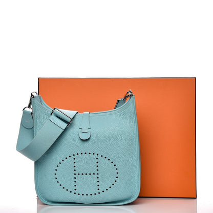 Hermes Taurillon Clemence Evelyne III PM Bleu Atoll 19 of 19