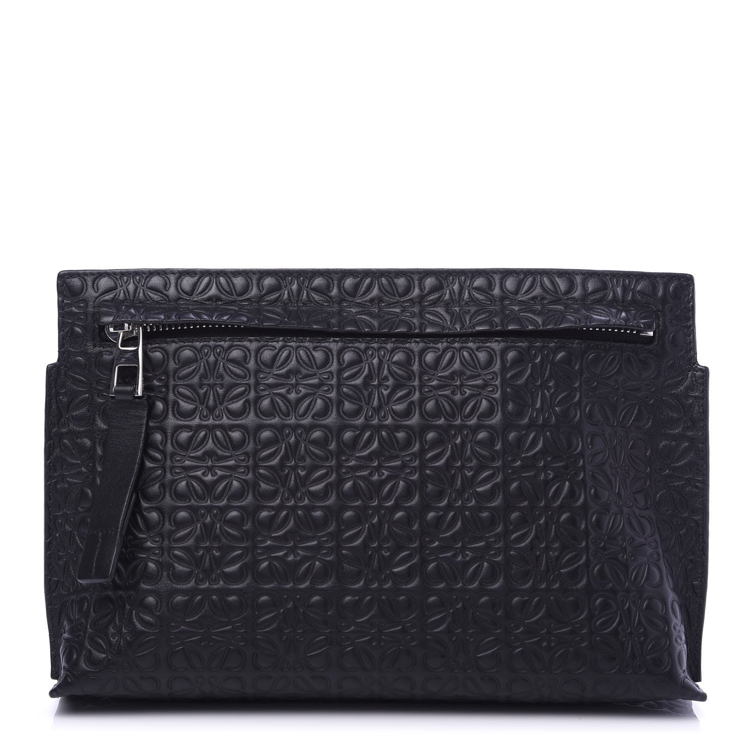 Loewe Calfskin Embossed Medium Repeat T Pouch Black 1 of 9
