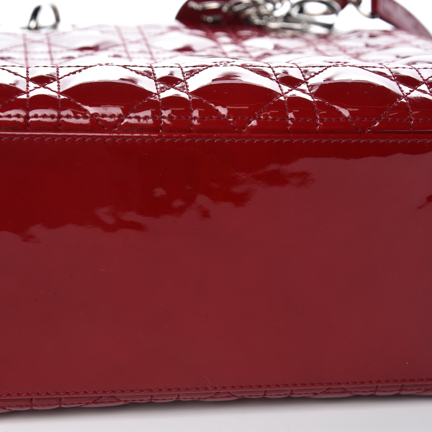 Christian Dior Patent Cannage Medium Lady Dior Red 11 of 13