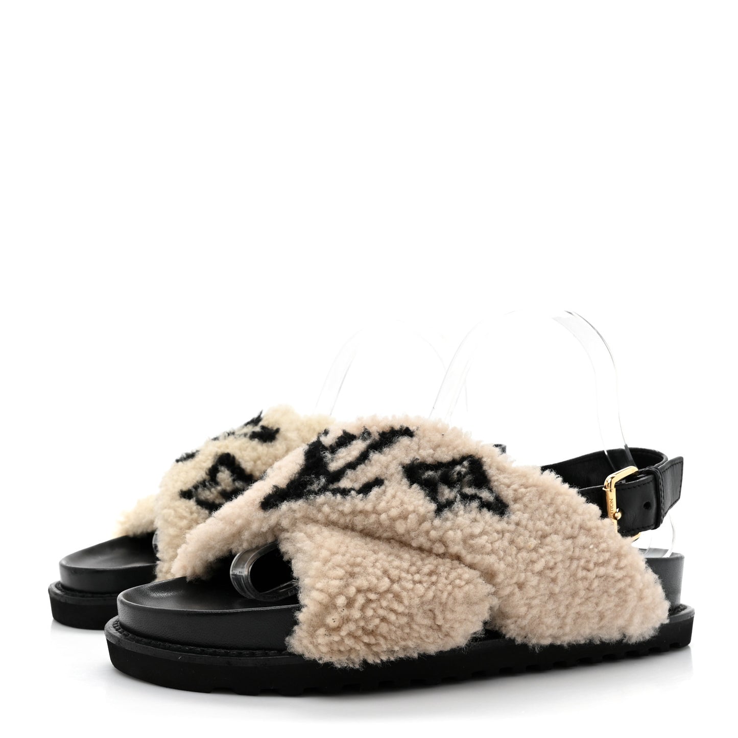 Shearling Paseo Sandals 40 Black