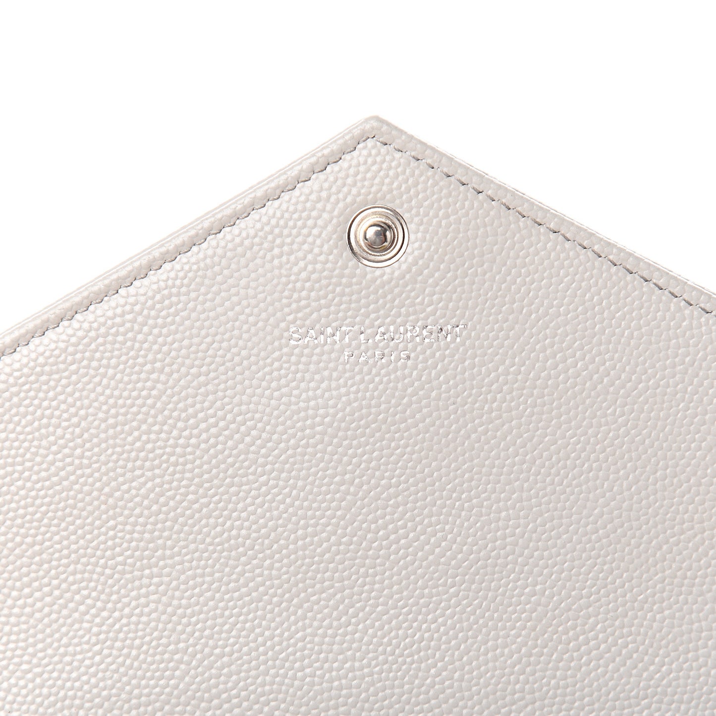 Grain De Poudre Matelasse Chevron Monogram Envelope Chain Wallet Fog