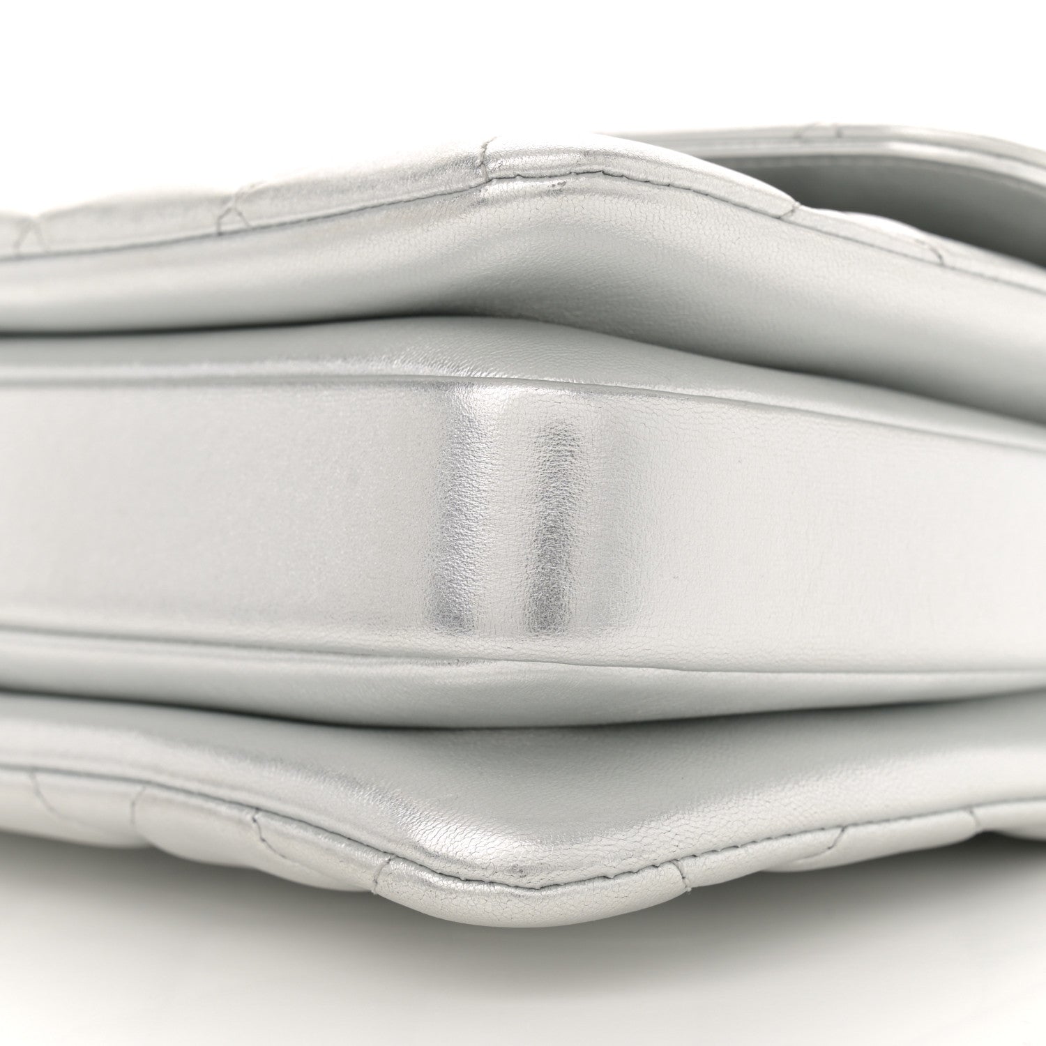 Chanel Metallic Lambskin Quilted Small Trendy CC Flap Dual Handle Bag Silver 10 of 12