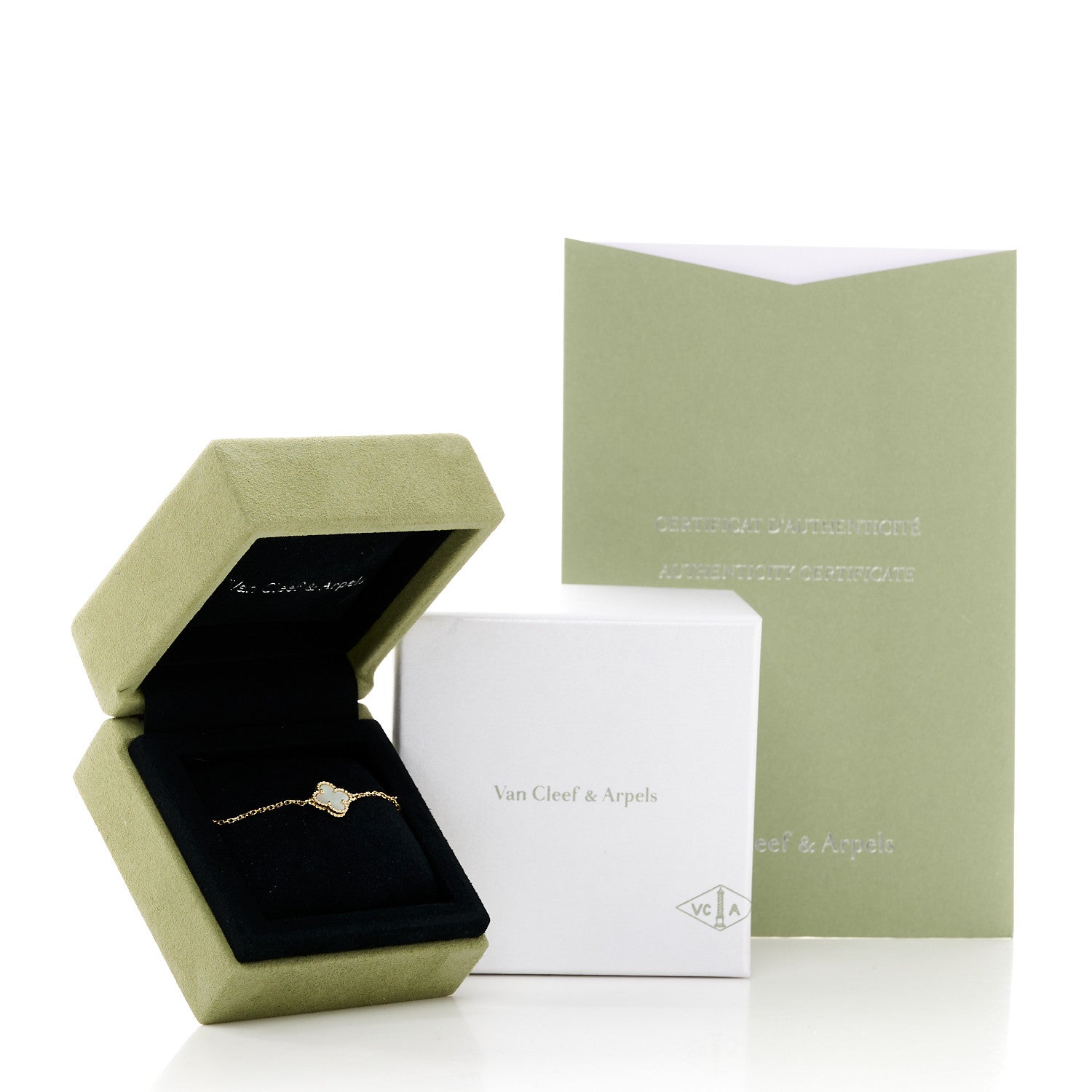 Van Cleef & Arpels 18K Yellow Gold Mother of Pearl Sweet Alhambra Bracelet 7 of 7