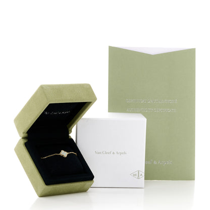 Van Cleef & Arpels 18K Yellow Gold Mother of Pearl Sweet Alhambra Bracelet 7 of 7