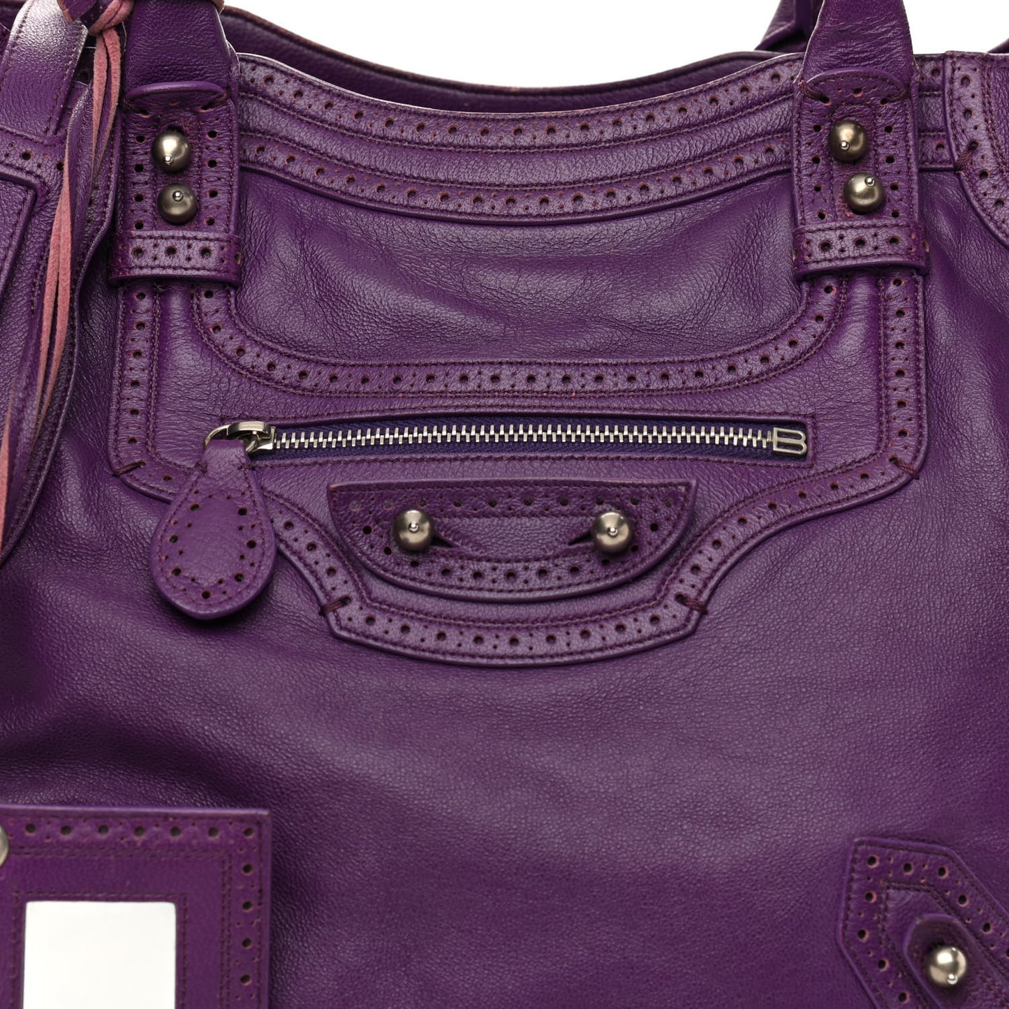 Agneau Classic Silver Hardware Riva Velo Purple