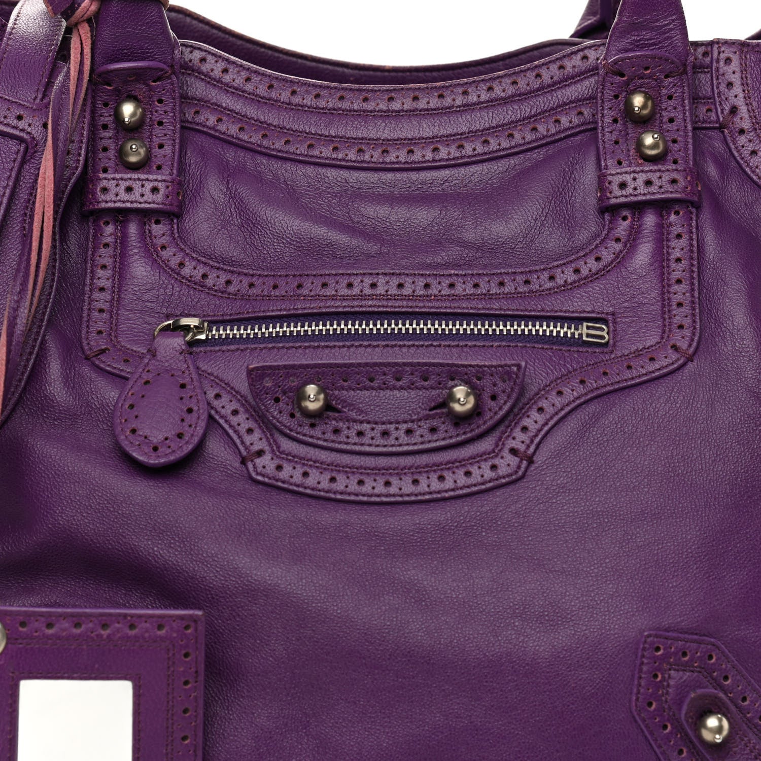 Balenciaga Agneau Classic Silver Hardware Riva Velo Purple 8 of 19