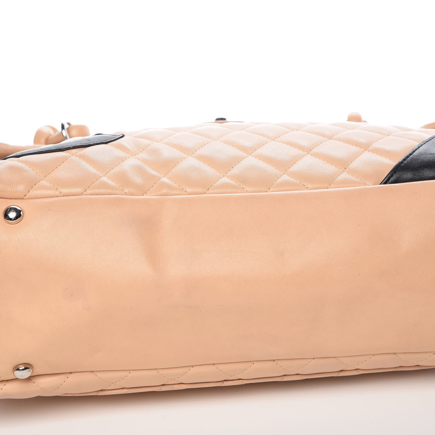 Chanel Calfskin Quilted Large Cambon Flap Beige Black 10 of 23