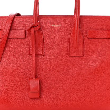 Saint Laurent Grained Calfskin Small Sac De Jour Lipstick Red 8 of 12