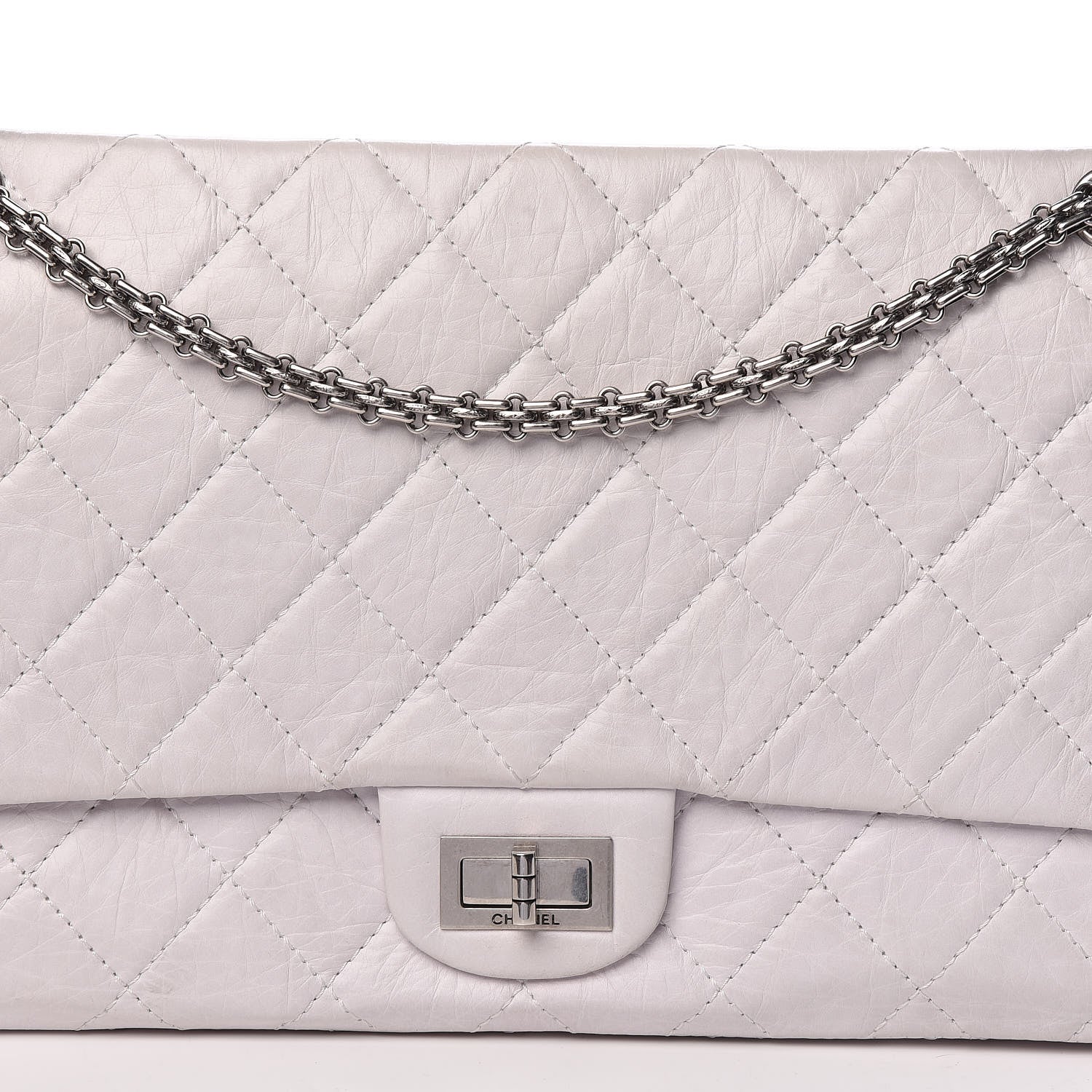 Chanel Aged Calfskin Quilted 50th Anniversary 2.55 Reissue 228 Flap White 8 of 27