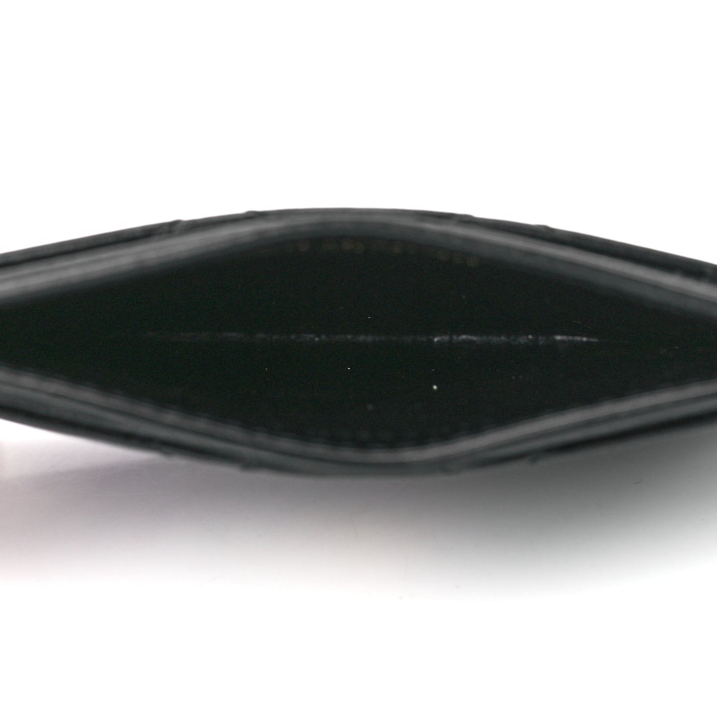 Lambskin Quilted Monogram Gaby Card Case Black