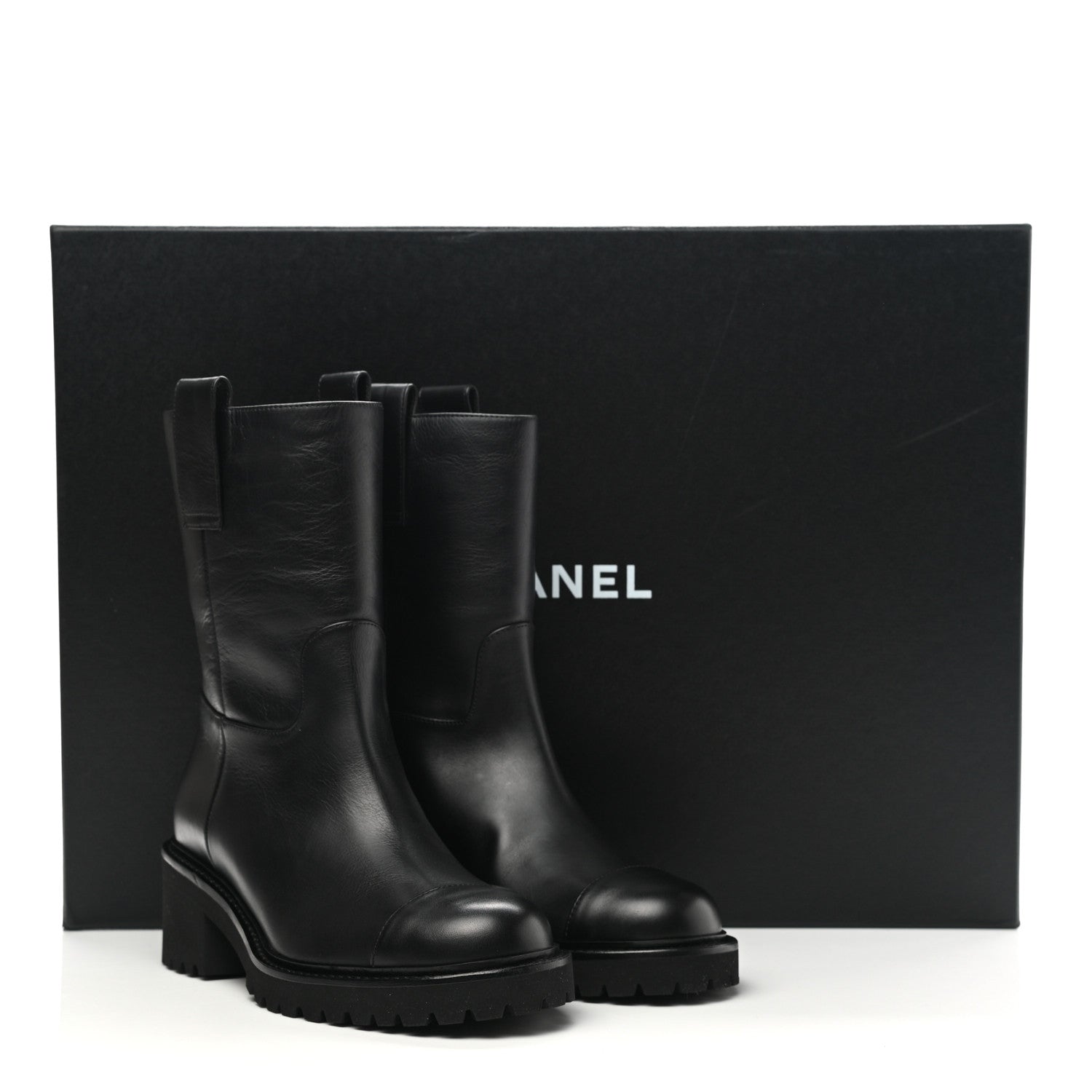Chanel Calfskin CC Ankle Boots 35 Black 10 of 10