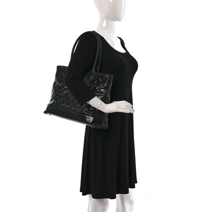 Chanel Calfskin Coated Canvas Quilted Tote Black 2 of 11