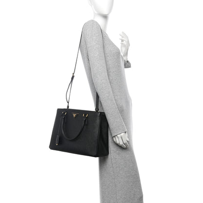 Prada Saffiano Lux Medium Tote Black 2 of 14