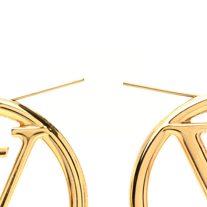 Louis Vuitton Metal Louise Hoop Earrings Gold 3 of 5