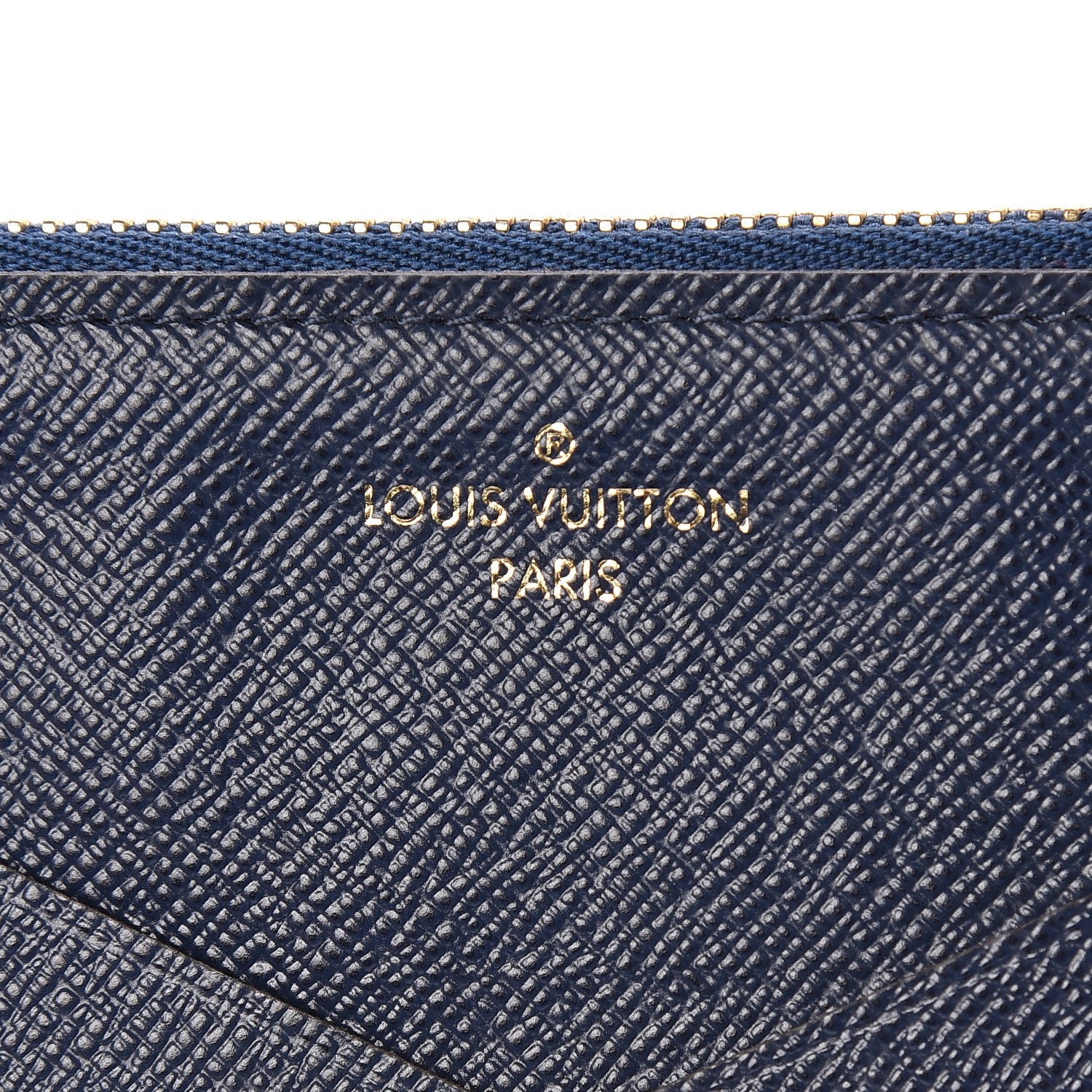 Louis Vuitton Calfskin Jeanne Wallet Zippered Insert Dark Blue 6 of 6