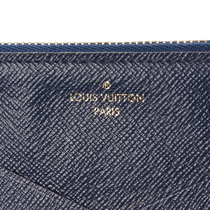 Louis Vuitton Calfskin Jeanne Wallet Zippered Insert Dark Blue 6 of 6