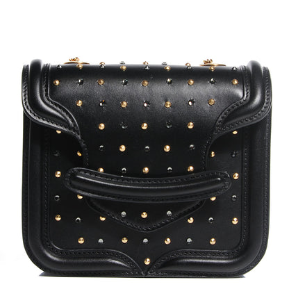 Alexander McQueen Calfskin Swarovski Crystal Studded Mini Heroine Chain Satchel Black 1 of 8