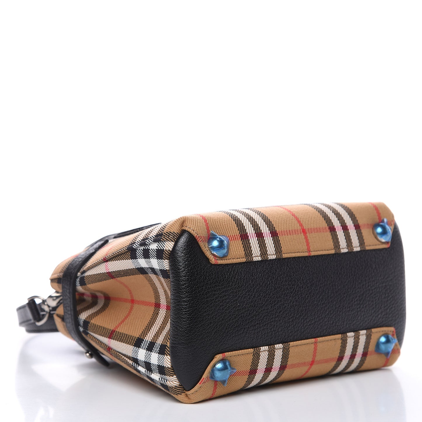 Goatskin Vintage Check Baby Banner Tote Black