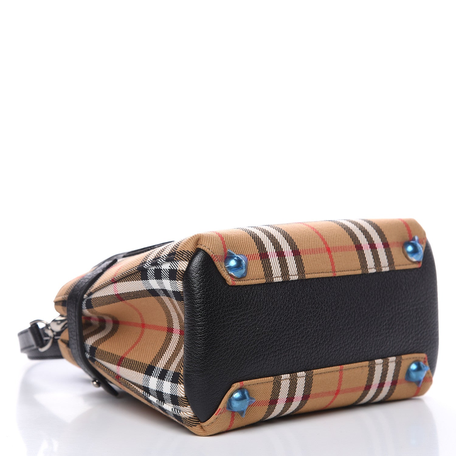 Burberry Goatskin Vintage Check Baby Banner Tote Black 4 of 10