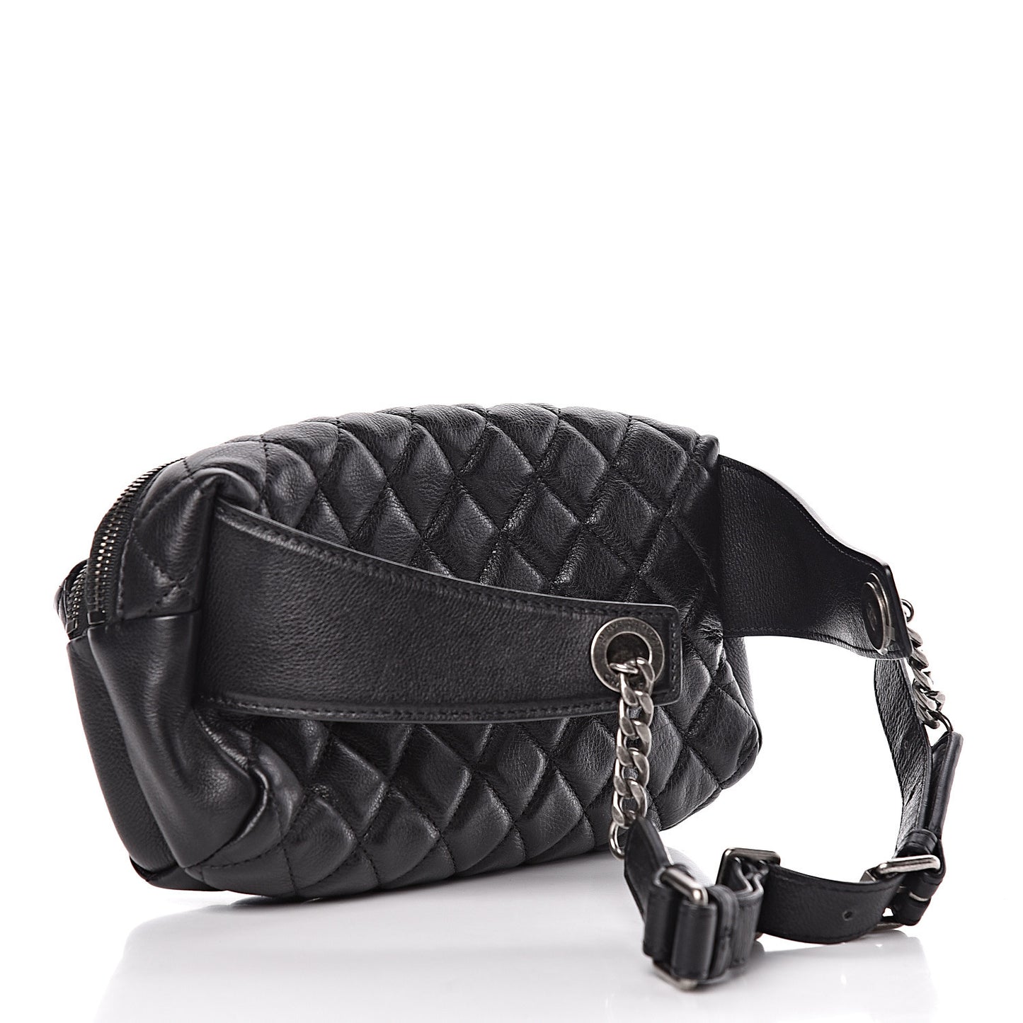 Calfskin Quilted Waist Bag Black