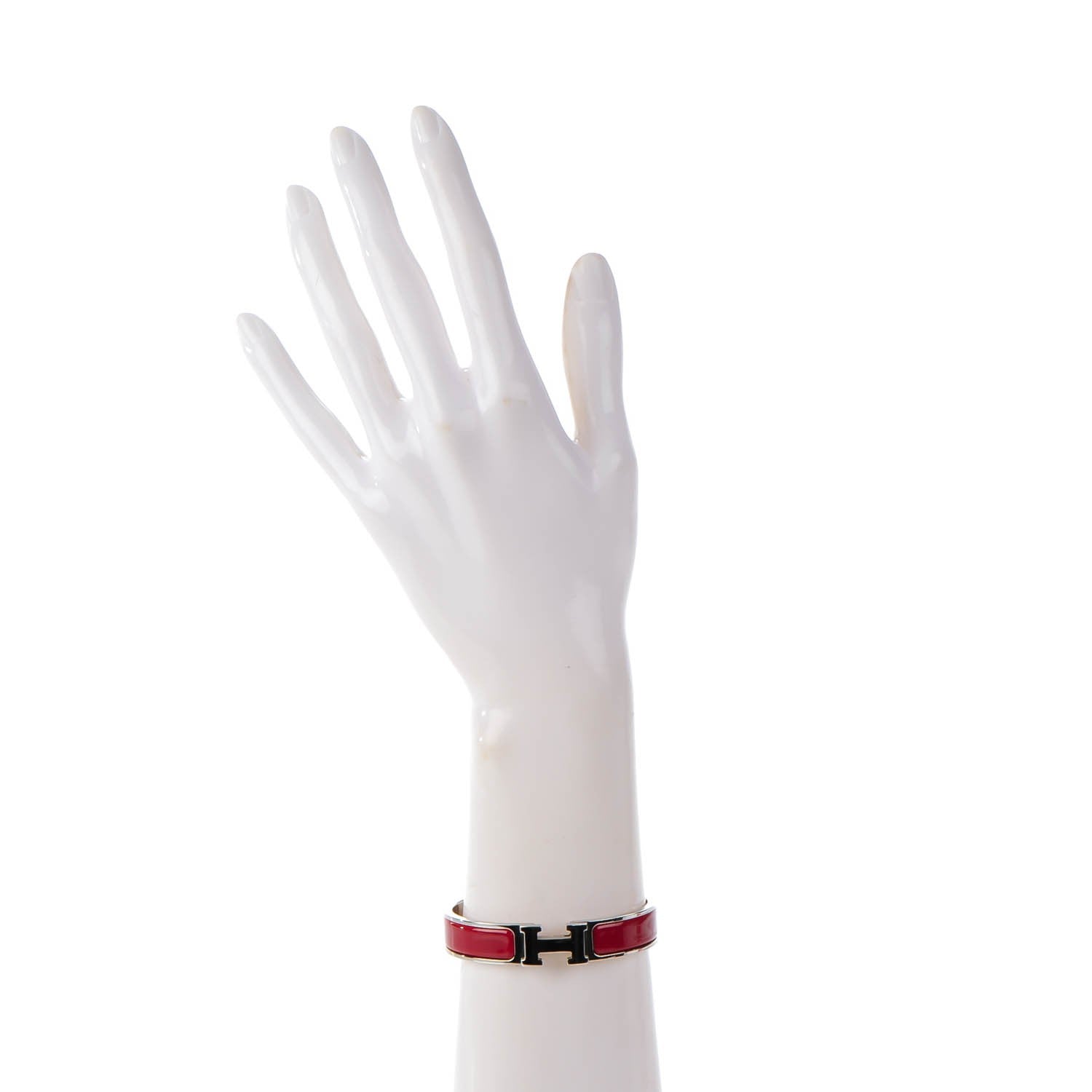 Hermes Enamel Narrow Clic Clac H Bracelet PM Rouge 2 of 5