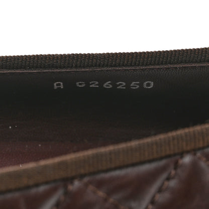 Chanel Aged Calfskin Quilted CC Cap Toe Ballerina Flats 41 Dark Brown 6 of 8