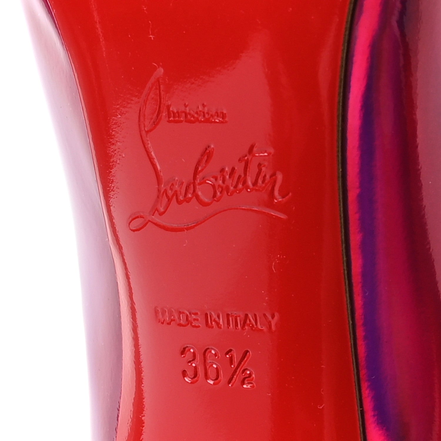 Christian Louboutin Metallic Patent Psychic Hot Chick 100 Pumps 36.5 Fuxia 7 of 8