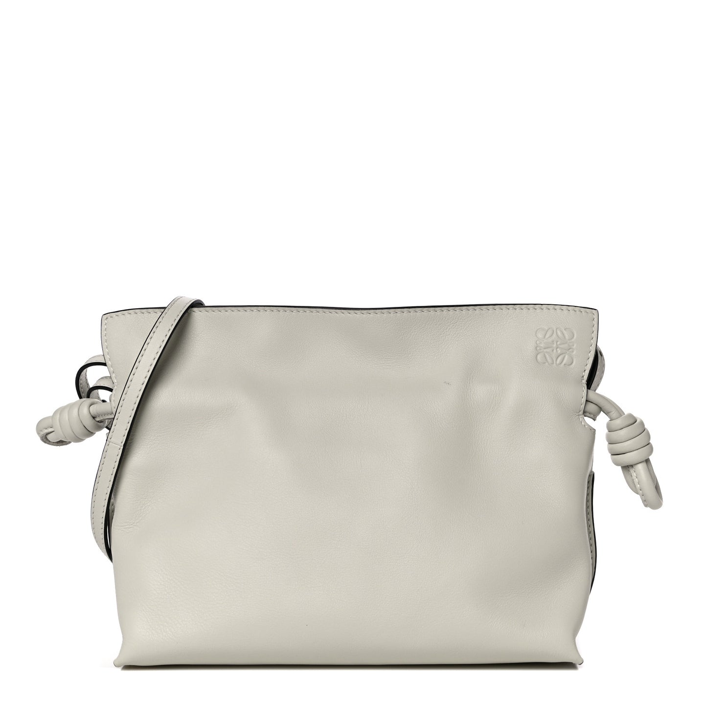 Calfskin Mini Flamenco Knot Bag White