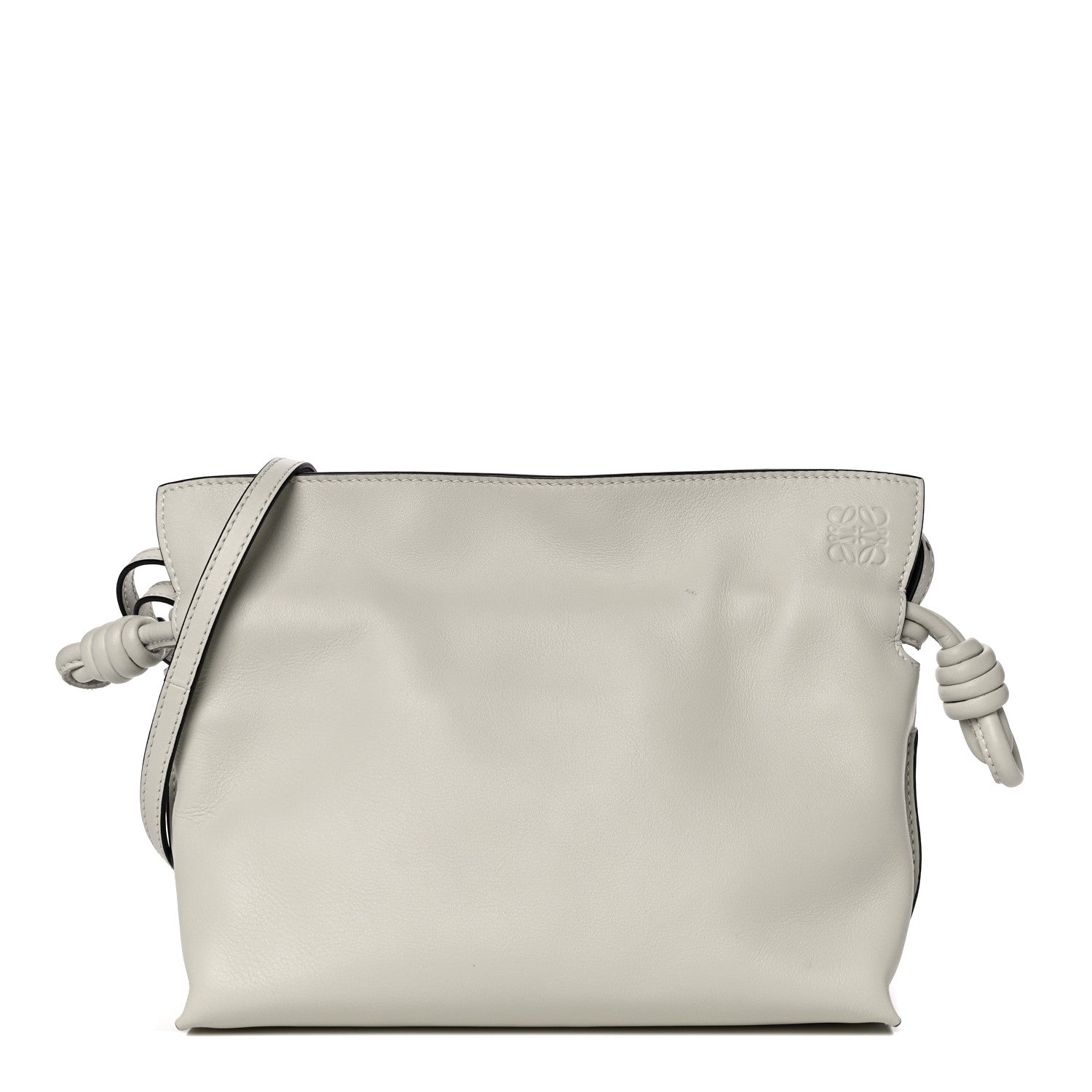 Loewe Calfskin Mini Flamenco Knot Bag White 1 of 16