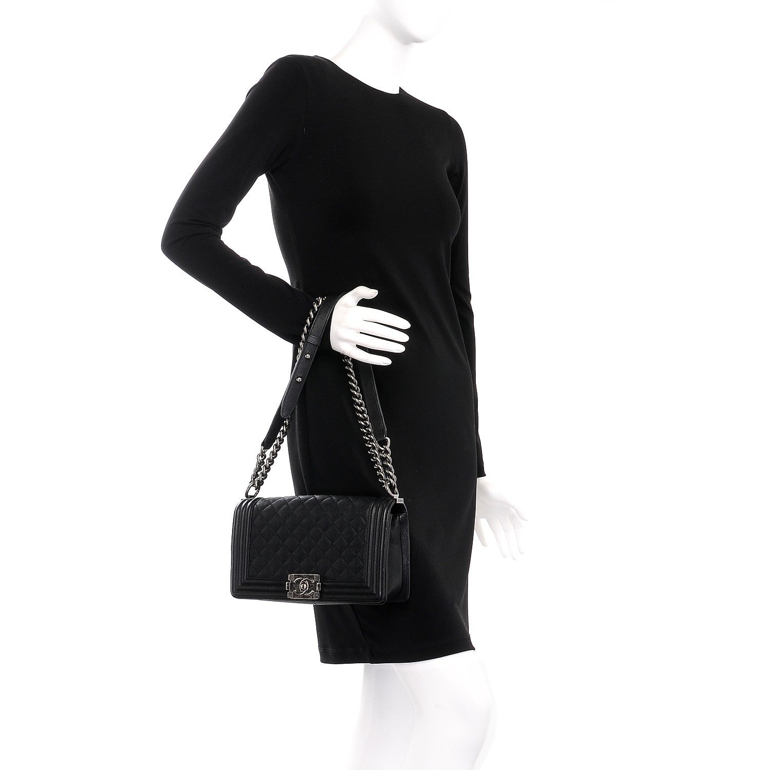 Chanel Caviar Quilted Medium Boy Flap Black 3 of 9