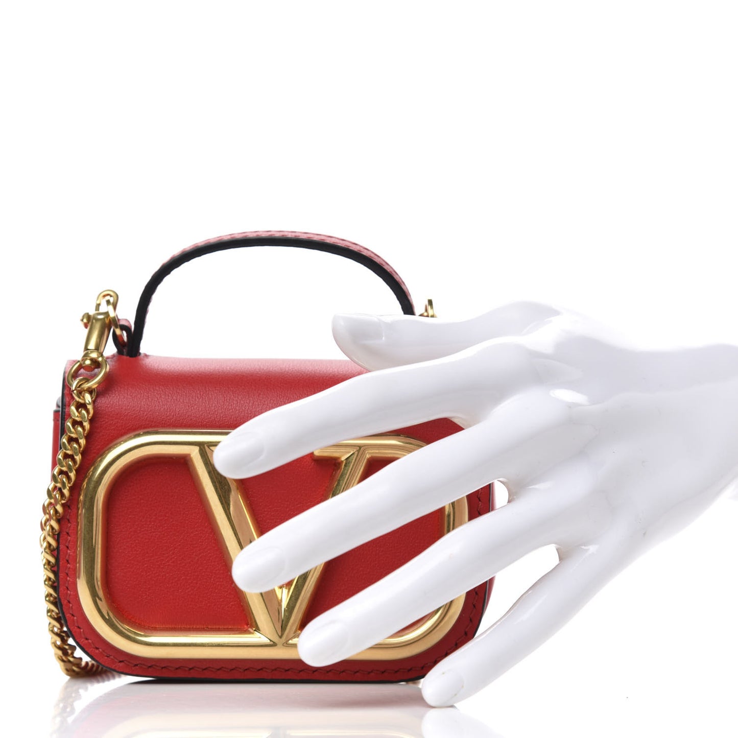 Calfskin Mini Supervee Crossbody Bag Rouge Pur