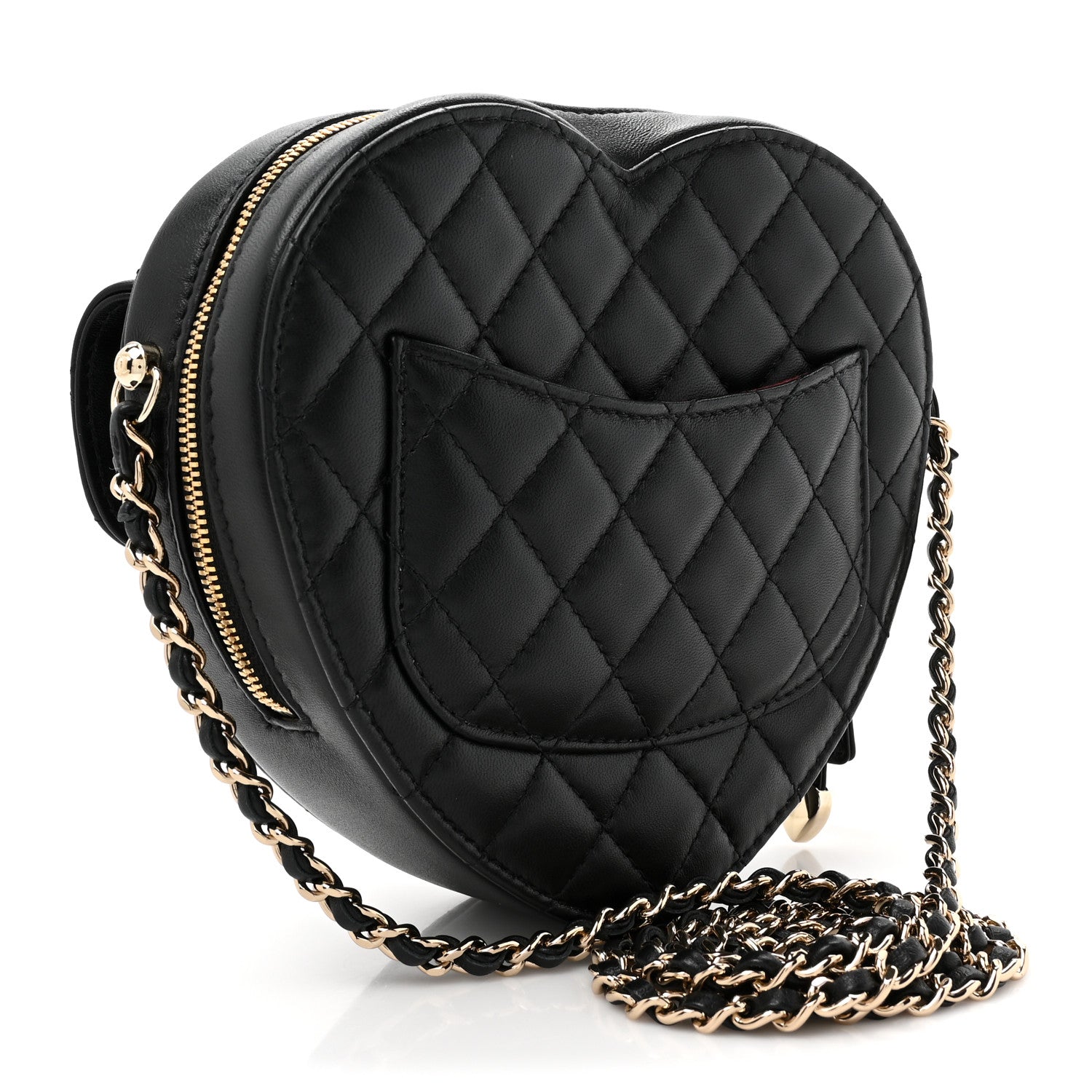 Chanel Lambskin Quilted CC In Love Heart Bag Black 3 of 10