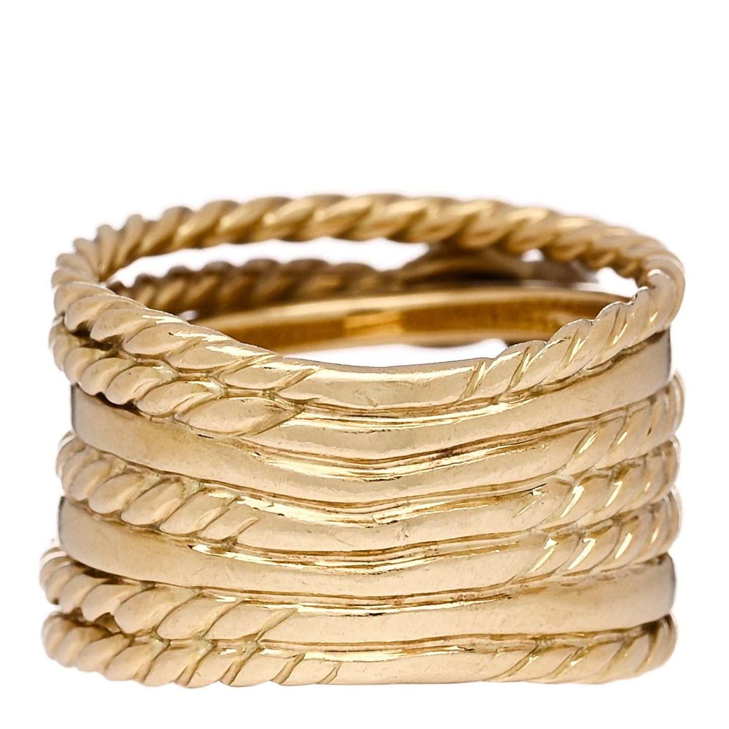 18K Yellow Gold Diamond Double X Crossover Ring 49 5