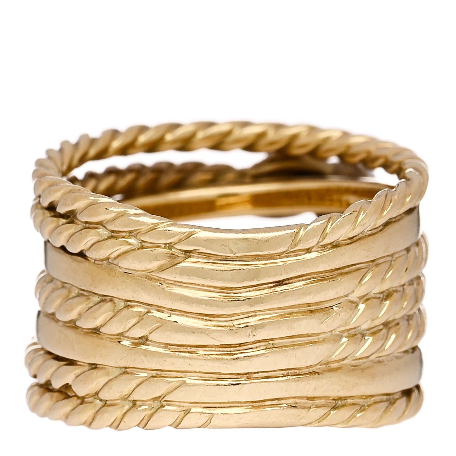 David Yurman 18K Yellow Gold Diamond Double X Crossover Ring 49 4.75 3 of 5