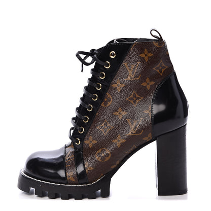 Louis Vuitton Patent Calfskin Monogram Star Trail Ankle Boots 40 Black 1 of 9