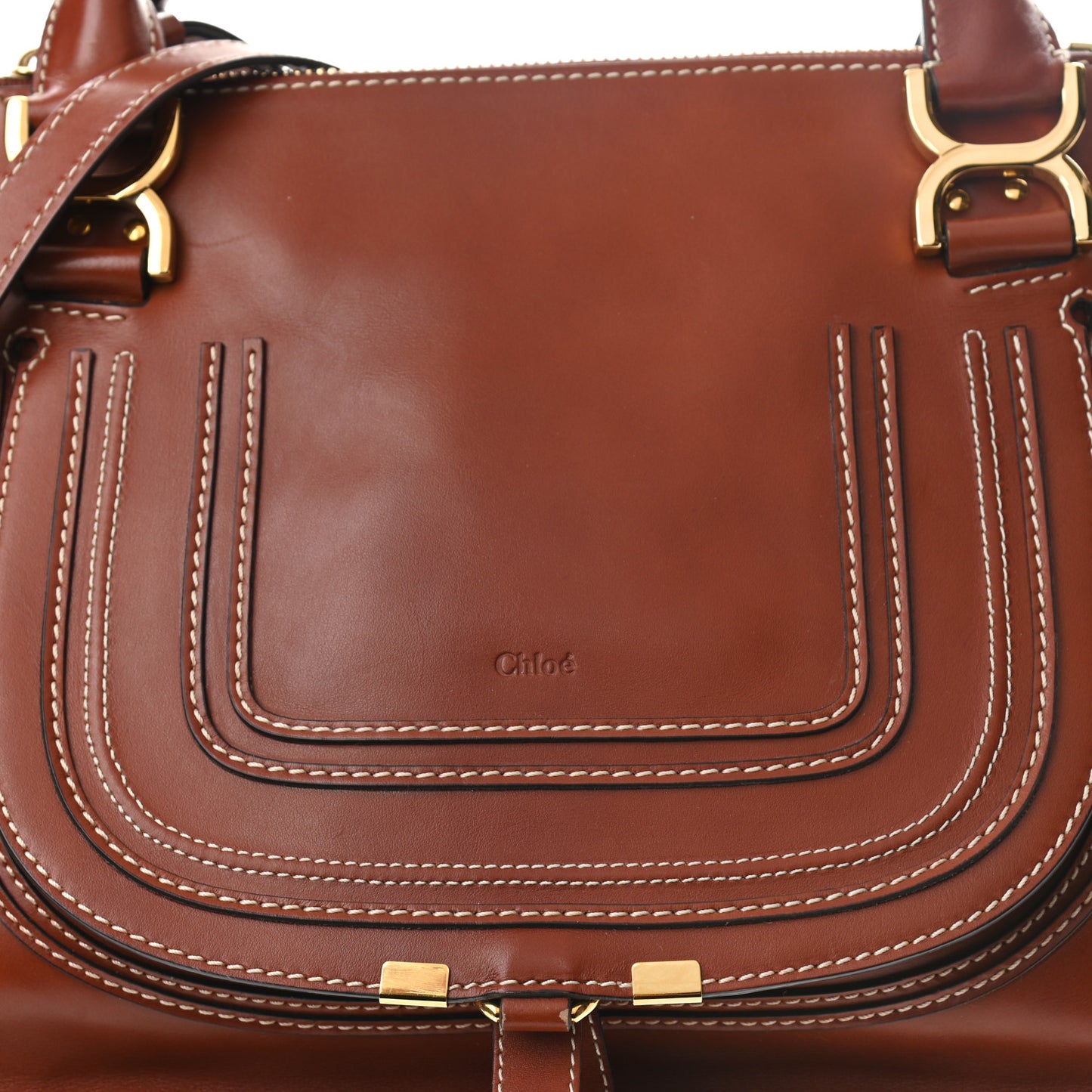Calfskin Medium Marcie Satchel Brown