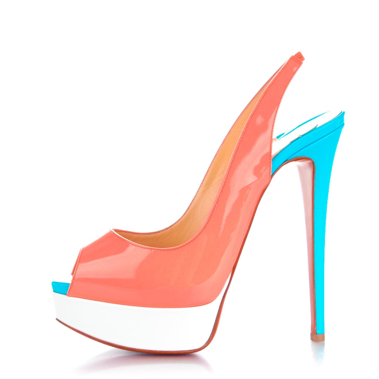 Patent Lady Peep Sling 150 Pumps 37 Flamingo