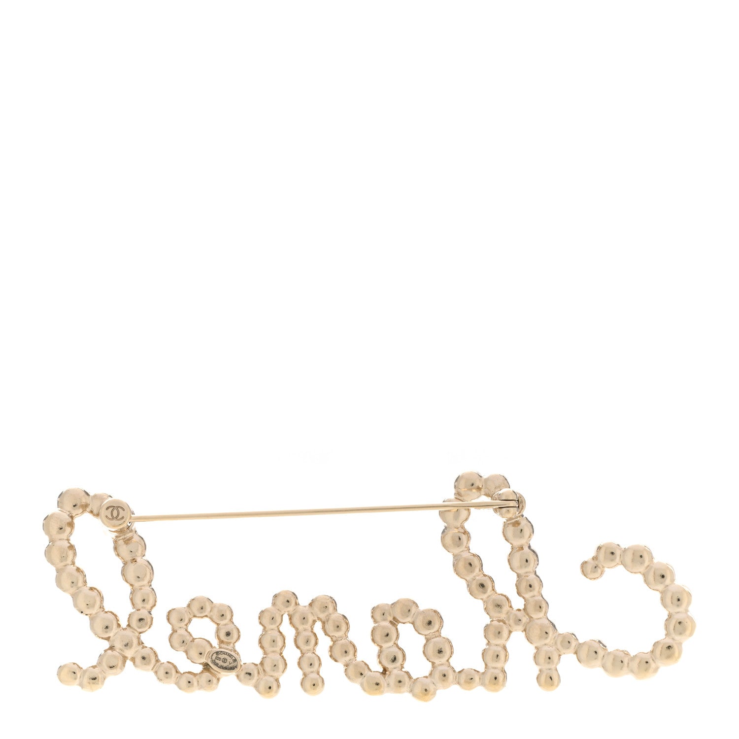 Chanel Metal Glass Swirling Pearls Brooch Pin Gold 3 of 5