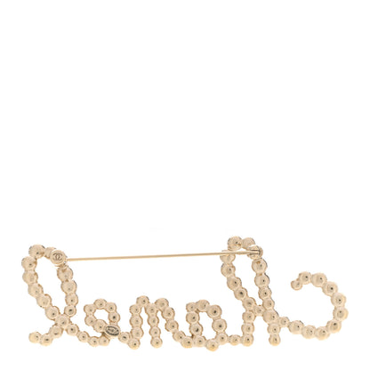 Chanel Metal Glass Swirling Pearls Brooch Pin Gold 3 of 5