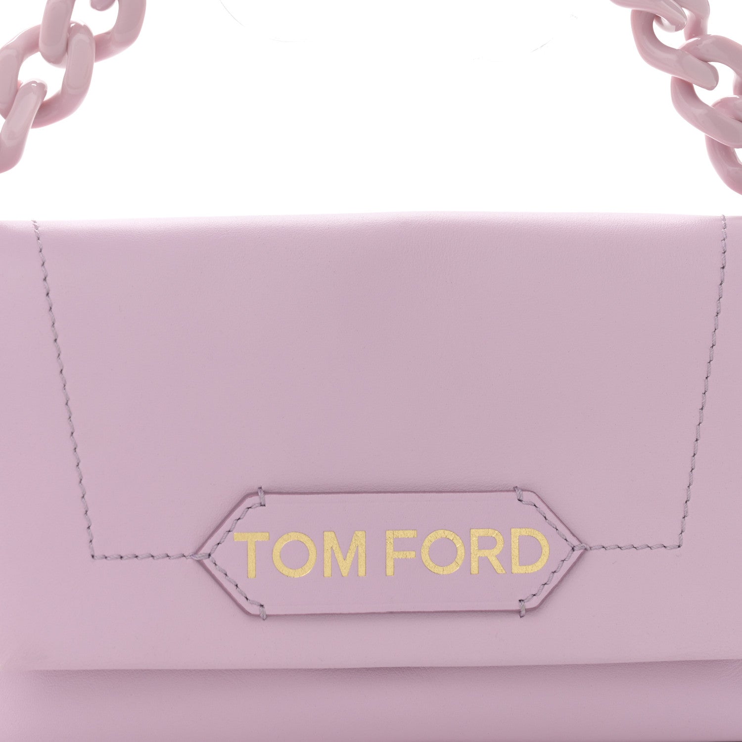 Tom Ford Shiny Calfskin Mini Label Chain Shoulder Bag Lilac 8 of 10