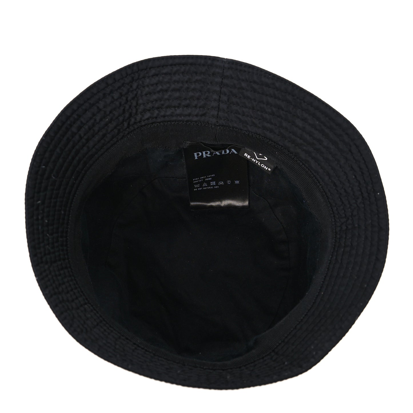Re-Nylon Metal Triangle Logo Mens Bucket Hat XL Black