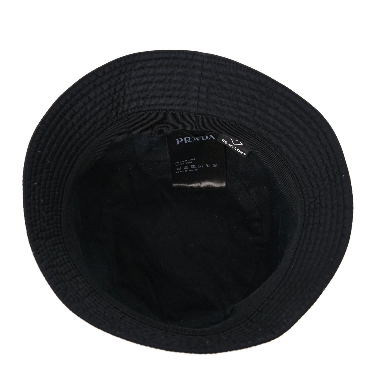 Prada Re-Nylon Metal Triangle Logo Mens Bucket Hat XL Black 6 of 7